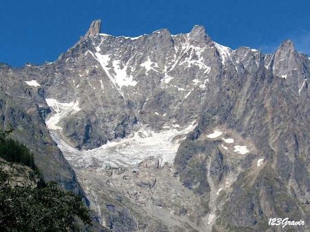 Les arêtes au-dessus de Courmayeur