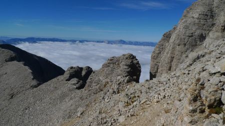 La voie normale à la descente.