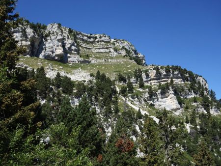 Vue sur le petit sangle des Belles Ombres.