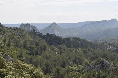 Vue sur les Alpilles depuis la crête