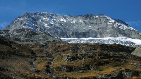 Dernière vue sur le Mont Pourri et le glacier Sud de La Gurraz.