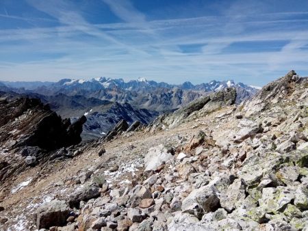 Vers les Ecrins depuis l’arête