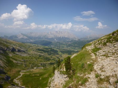 Le passage exposé au dessus de la cascade de Saute-Aure.