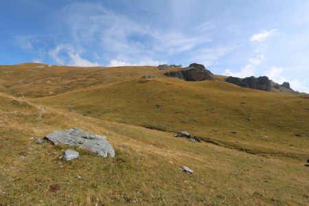 La descente de la Punta Sibolet, dans le rétro.