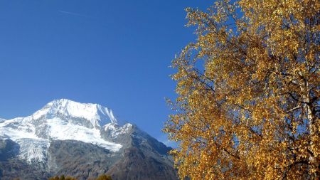 Mont Pourri avec une belle ambiance automnale.