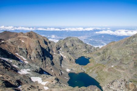 Les lacs des Doménons vus du sommet