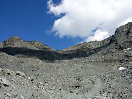 La piste qui dessert les remontées mécaniques