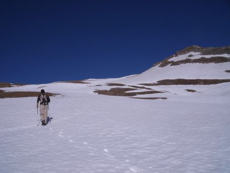 Sur névé vers Toussière à droite