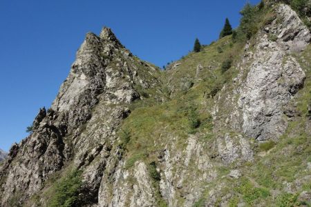 Passage aérien dans la descente.