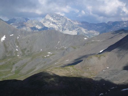 Haut du vallon de Pelouse et Rognosa d’Étache depuis le col des Sables.