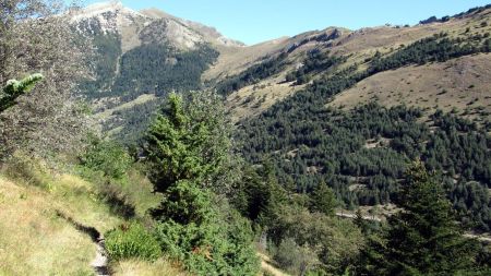 Peu après le départ du col de Grimone (la route en bas à droite).