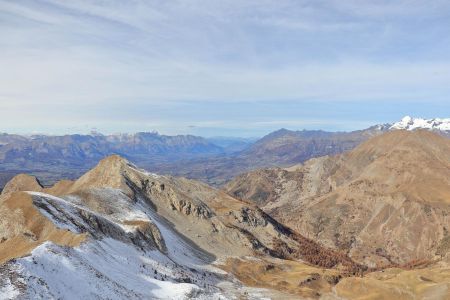 Du sommet, vers le Champsaur, l’Aiguille, le Dévoluy, Vercors, Vieux Chaillol et Petite Autane