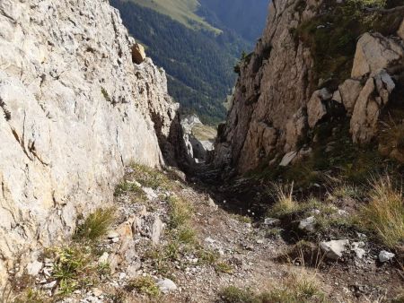 Couloir de Chevenne vu du col.