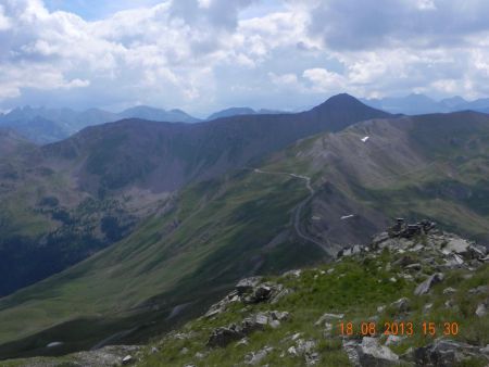 Vues sur la route et la Cime de la Bonette