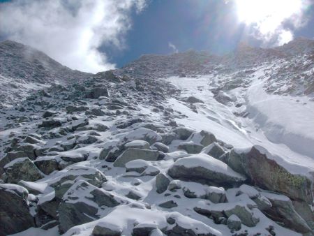 La montée finale, avec neige fraîche.