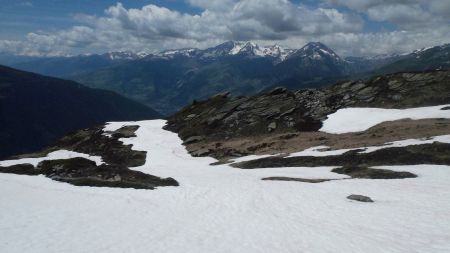 Fin de descente sur la partie en neige.