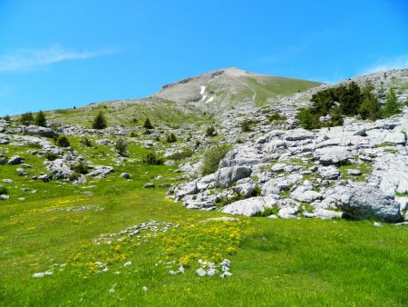 Regard arrière sur le Rocher Rond.