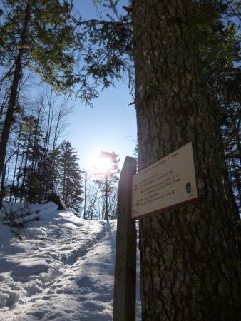 Panneau indicateur au-dessus du col de la Doriaz.