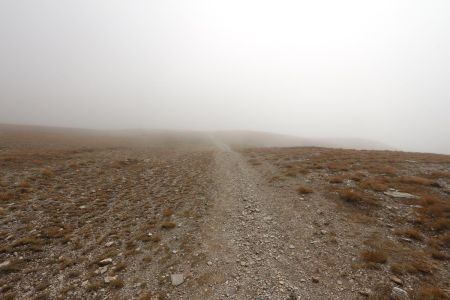 600m de descente dans la nebbia, c’est parti !